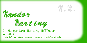 nandor martiny business card